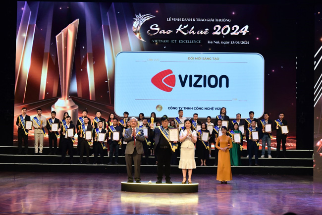 Doanh nghiệp startup Vizion đạt giải thưởng Sao Khuê 2024