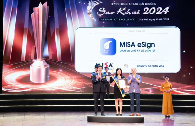 Dịch vụ chữ ký số từ xa MISA eSign được vinh danh tại Sao Khuê 2024