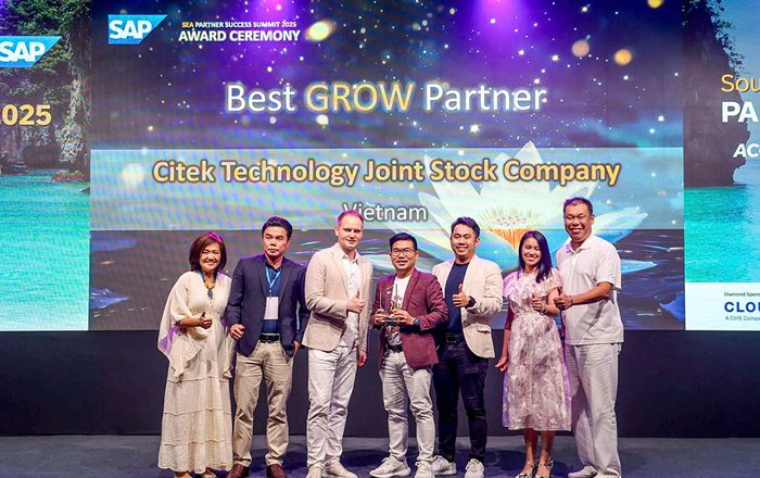 Citek được SAP vinh danh là đối tác tốt nhất triển khai SAP S/4HANA Public Cloud tại Việt Nam